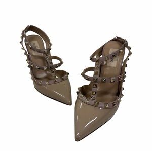 V Valentino Garavani Rockstud T-Strap Patent Leather Heels – Size 38.5